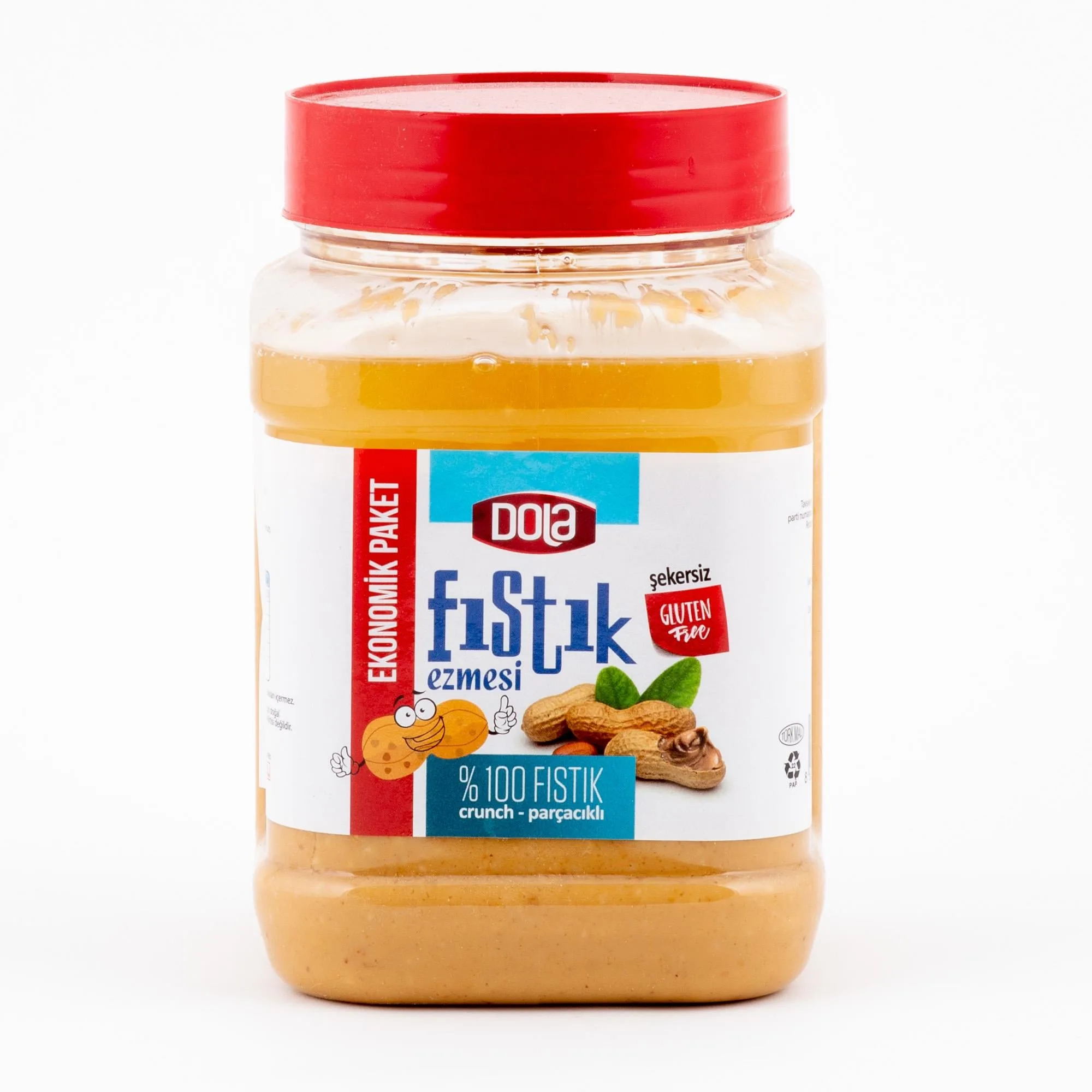 Dola Fıstık Ezmesi Parçacıklı Şekersiz 1 kg %100 Saf Doğal @