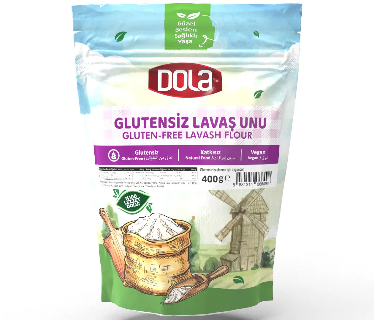 Dola Glutensiz Lavaş Unu 400 gr
