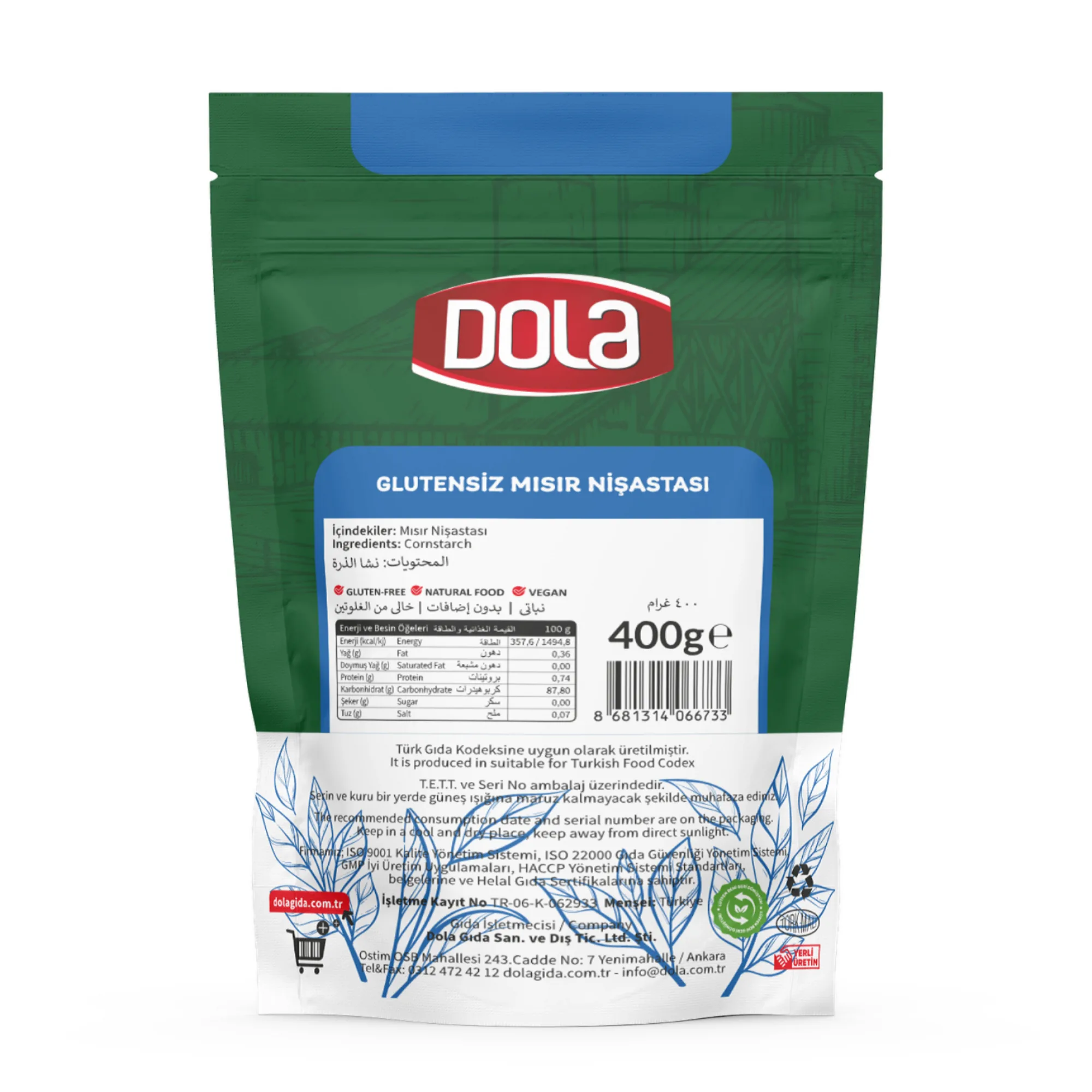 Dola Glutensiz Mısır Nişastası 400 gr