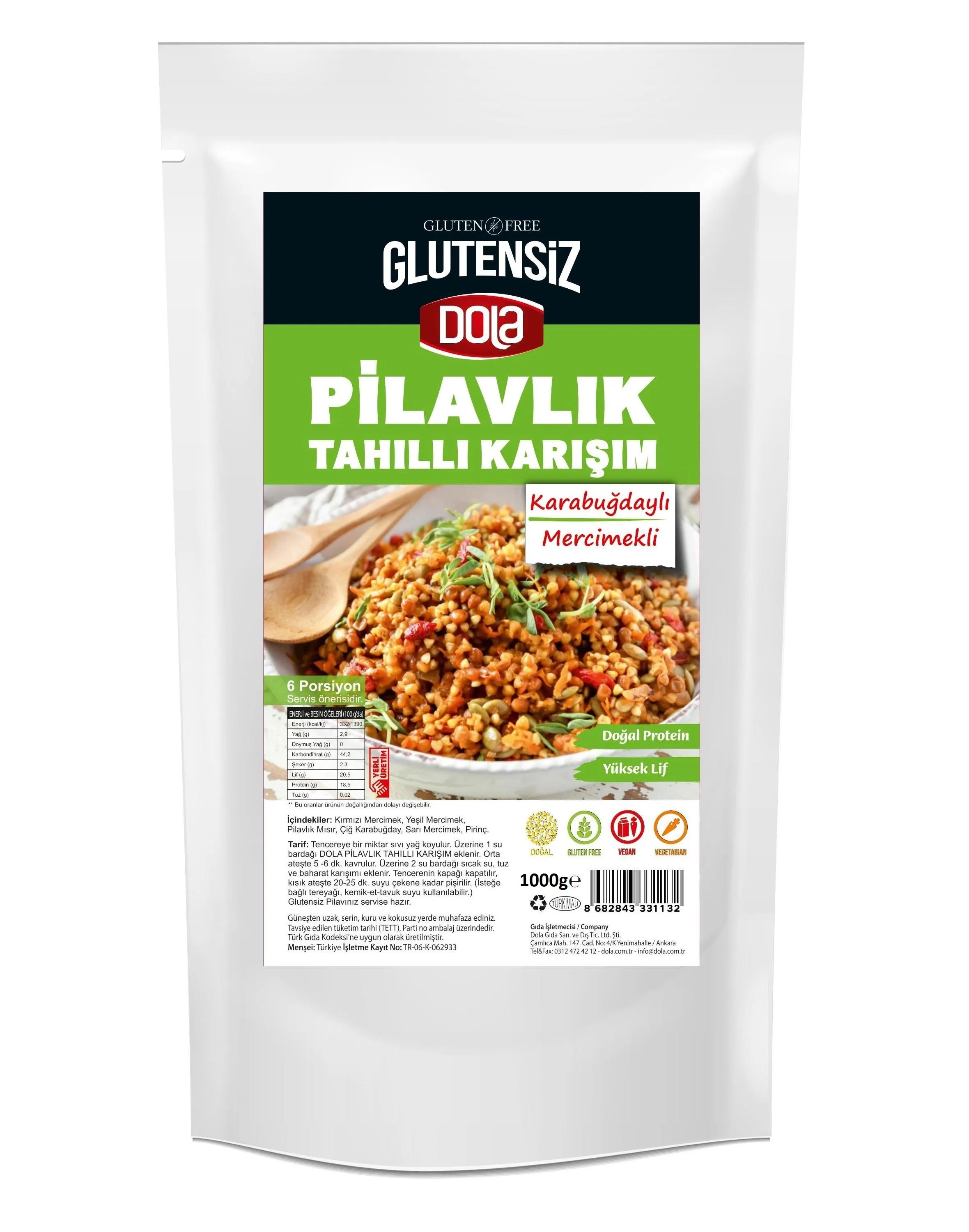 Dola Glutensiz Pilavlık Tahıllı Bulgur 1 kg